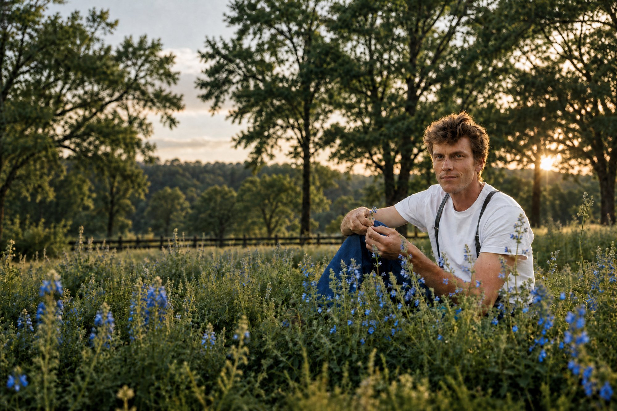 Grant in the wildflower field